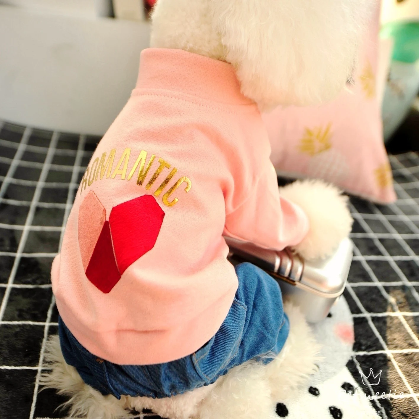 Джинсовые брюки одежда для щенков домашних животных зимняя куртка с французским