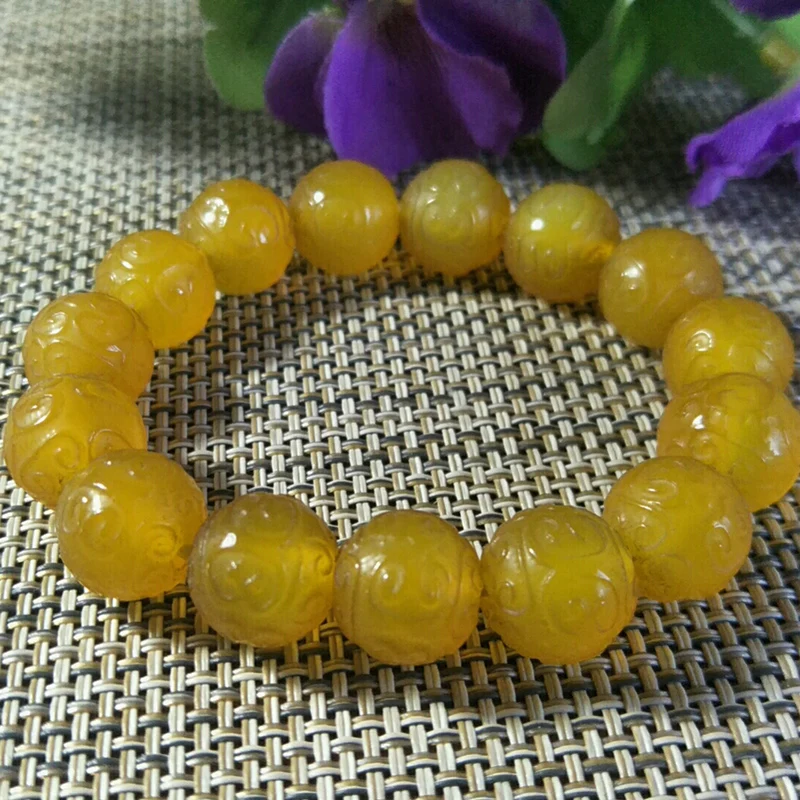 

Natural Agate Chalcedony Fret Bead Jade Bracelet Jewelry Lucky Exorcise Evil Spirits Auspicious Amulet Jade Fine Jewelry