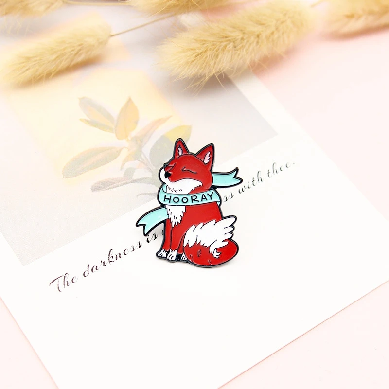 

New Arrival Kawaii Fox Fox Cute Cartoon Epoxy Lapel Pins Lovely Fox Animals Drawing Acrylic Badge Pin