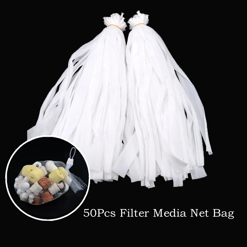 

50Pcs Aquarium Filter Net Bag Fish Tank Mesh Bag For Bio Ball Active Carbon Reusable Isolation Bag Aquarium Filter Accessories