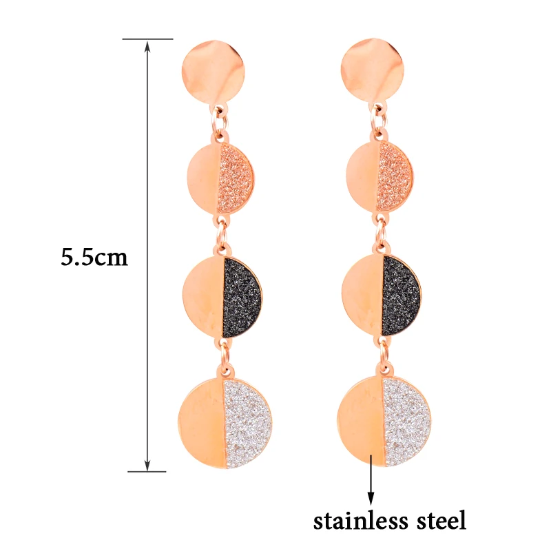 

SINLEERY Stainless steel earrings Rose Gold Color Women Female wedding accessories Dropshipping 2021 New Arrival ES180 SSK