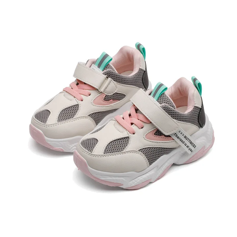 

2021 Spring Kids Boy Girl Shoes Casuals Hook & Loop Mixed Colors Shallow Round Toe Fashion Neutral Concise Flats Sneakers