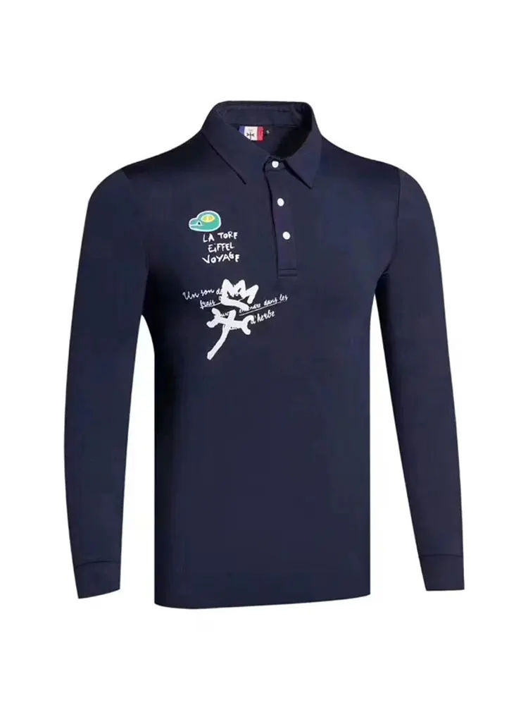 royal blue Новинка, одежда для гольфа, дышащая футболка с длинным рукавом для гольфа, 3 цвета, рубашка, S-XXL на выбор, одежда для гольфа, рубашка Cooyut - Цвет: royal blue