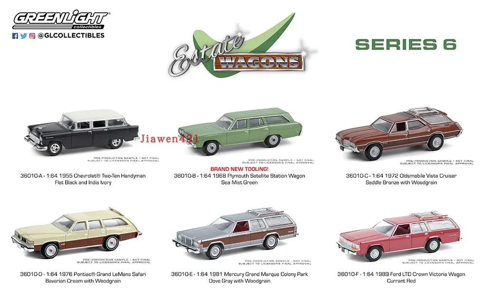 GreenLight 1:64 Estate вагонов 6 сплавочная модель автомобиля металлические игрушки для