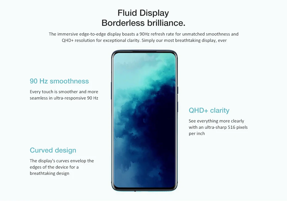 Смартфон OnePlus 7T Pro Snapdragon 855 Plus Octa core 2 96 GHz 8GB 256GB 6 67 дюймов 48MP + 8MP 16MP 4085mAh международная