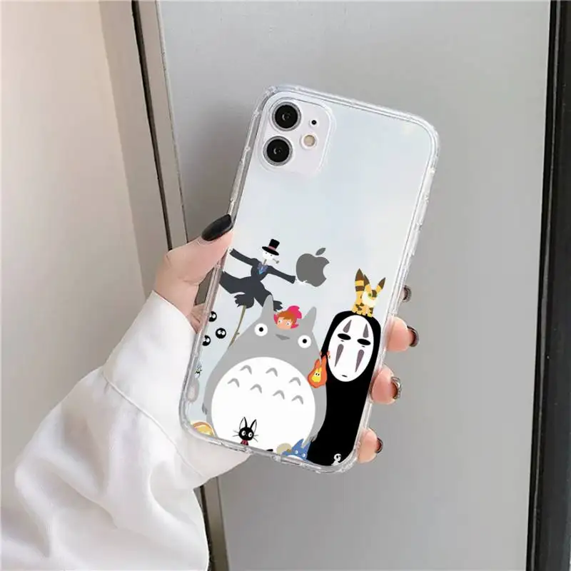 

Cartoon Ghibli Miyazaki Totoro Phone Cases Transparent soft For iphone 5 5s 5c se 6 6s 7 8 11 12 plus mini x xs xr pro max
