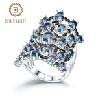 Женское Винтажное кольцо с голубым топазом 7,59 карат