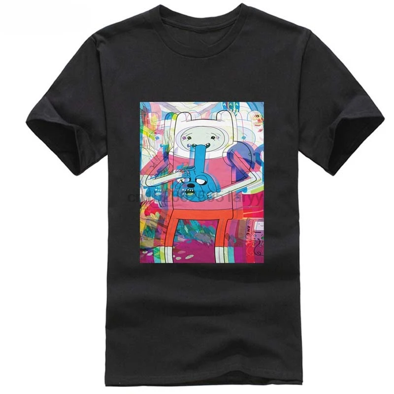 Новинка женская и мужская футболка JJake and Finn the Adventure Time psychedelic 3D принт 100% хлопок
