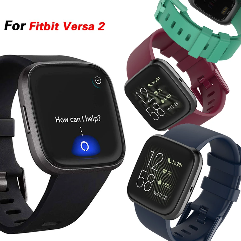 Сменный ремешок для Fitbit Versa/Versa 2 мягкие силиконовые водонепроницаемые наручные