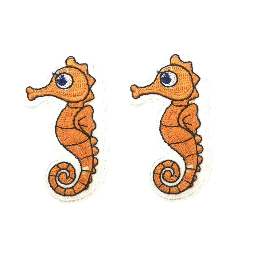 

10PC Seahorse Patches Clothing Embroidery Iron On Applique Animal Patchwork For Kids Bags Hat Dress Clothes DIY Accessories