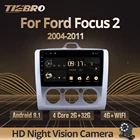 Автомагнитола TIEBRO, 2DIN, Android 9,0, Dvd-плеер для Ford Focus EXI MT 2 3 Mk2 2004 2005 2006 2007-2011, 2DIN, GPS, мультимедийный плеер