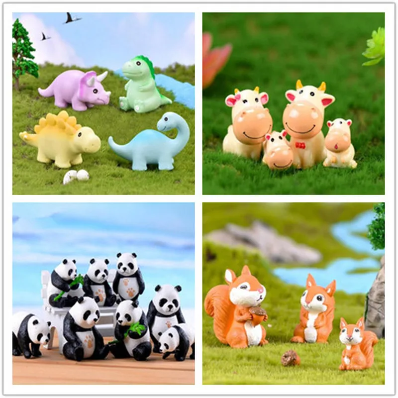 Различные милые фигурки животных полимерные миниатюрные для изготовления