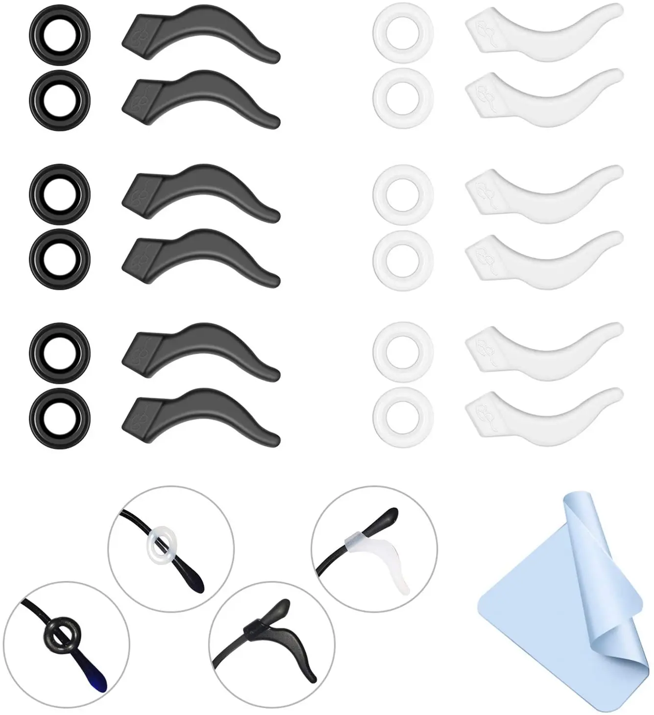 

24pcs Eyeglasses Ear Grips, Anti Slip Eyeglass Retainer, Premium Silicone Ear Hook, Keep Glasses From Slipping Down Accessories