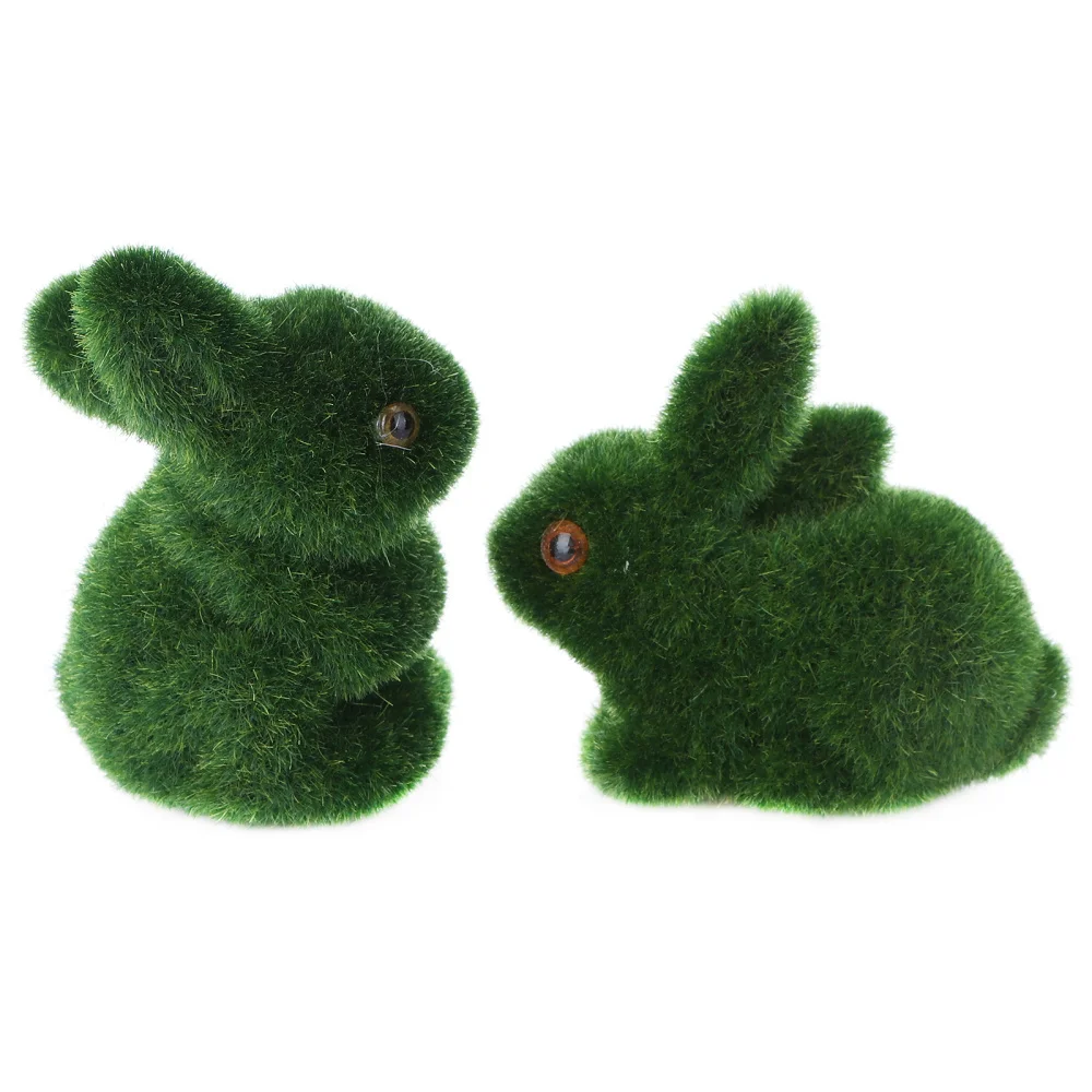 

2Pcs Imitation Bunny Model Decorative Rabbit Adornment Furniture (Random Style)