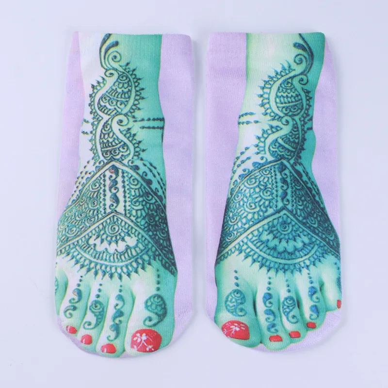 20pcs =10pairs Women Funny Cartoon Socks Low Ankle 3D Printed Short Socks for Women Men Invisible Boat Socks Summer