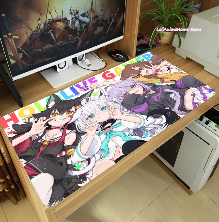 Игровой коврик для мыши Shirakami Fubuki Ookami Mio Hololive YouTuber косплей ноутбука Настольный