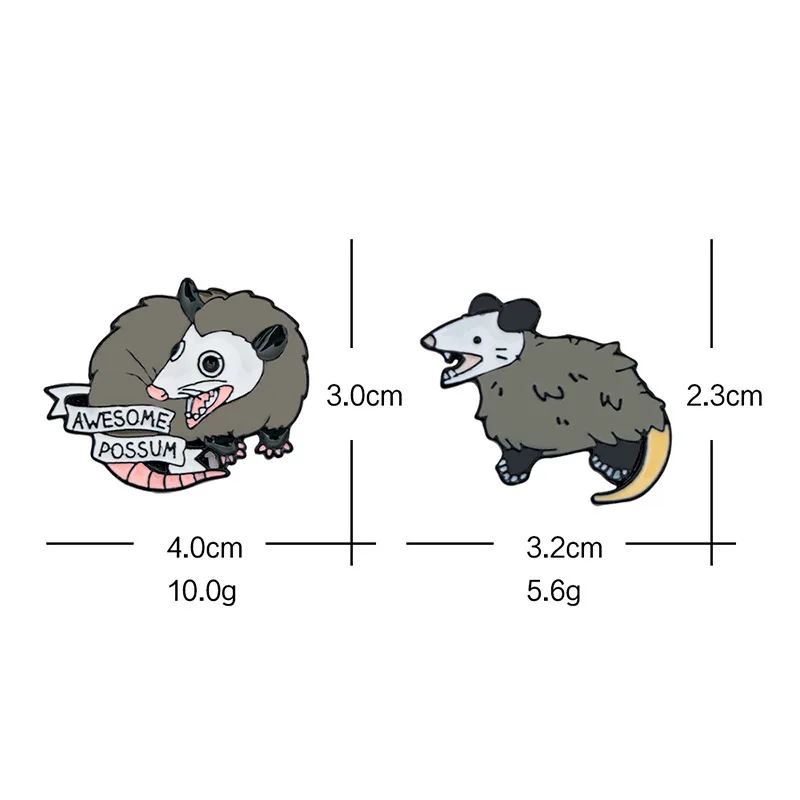 Cute Screaming Opossum Soft Enamel Pins Kawaii Rat Brooch Lapen Pin Metal Fashion Animal Badge Backpack Decor Jewelry Gift | Украшения и