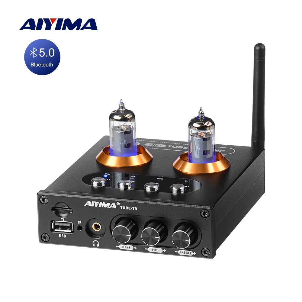 AIYIMA Bluetooth 5 0 предусилитель Hi Fi стерео Портативный усилитель для наушников 6K4 с