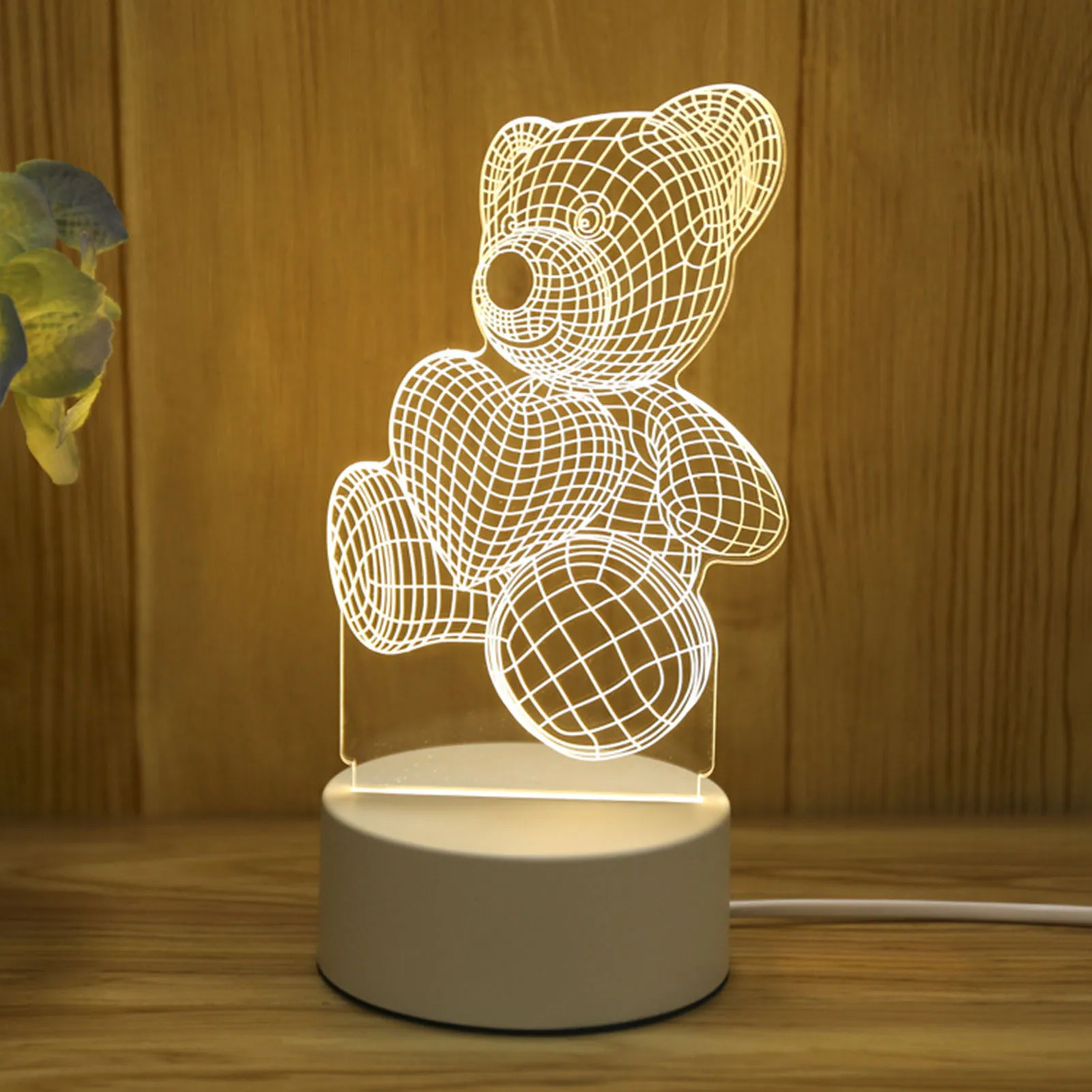 

LED 3D Night Light Eye Protection Tri-Colour Bedroom Decorative Bedside Table Lamp Gift For Children Friends
