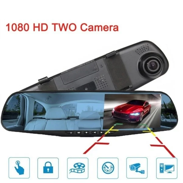 Car DVR Speedcam Rearview Mirror Camera Radar Detector Auto Video Recorder Full HD 1080P Dash Dual Lens Driving | Автомобили и