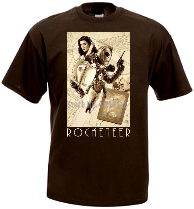 The Rocketeer футболка шоколадный фильм плакат Homme Футболки Японская уличная одежда