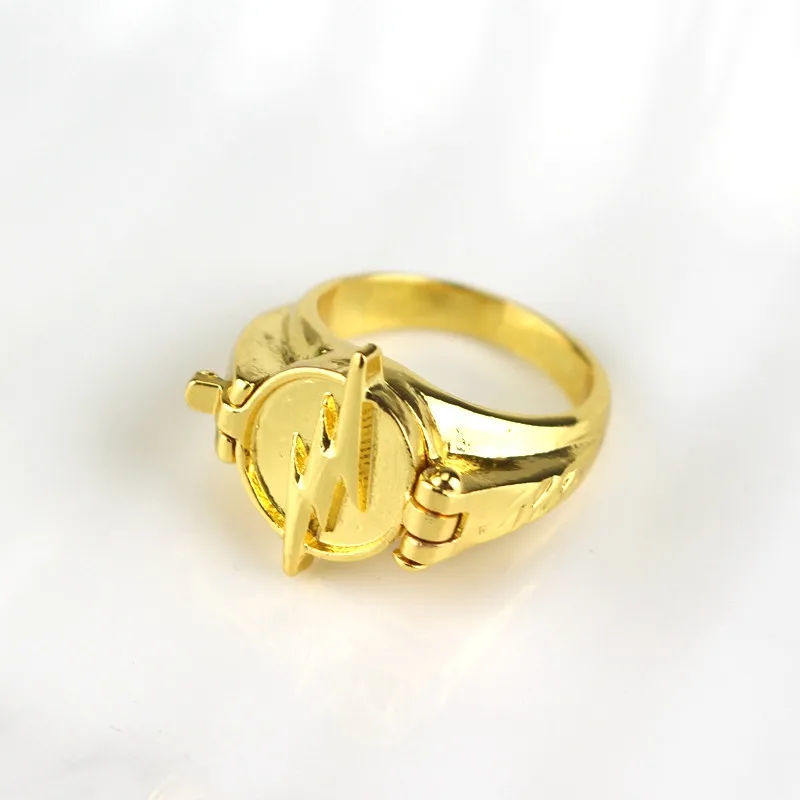 Movie Comic The Flash Ring Gold Color Lighting Logo Men Women Cosplay Jewelry Christmas Gift | Украшения и аксессуары