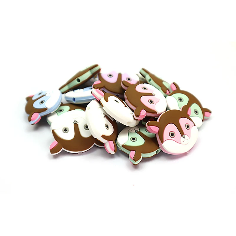 Coskiss New 5pcs Silicone Cute Mini Fawn Beads Animal Baby Teether Infant Teething Bead For DIY Necklace Accessories Toys | Мать и