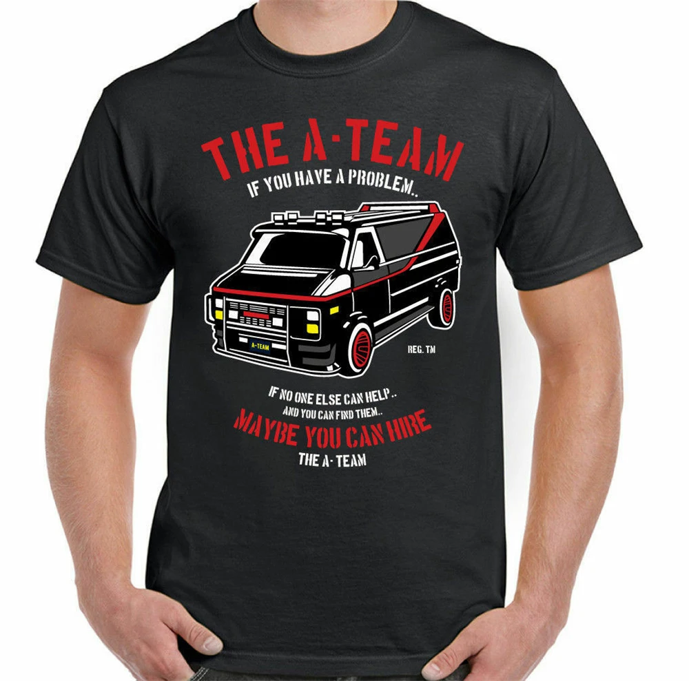 ТВ сериал A Team Van 80'S черная футболка с S 3Xl бесплатная доставка|Мужские футболки| |