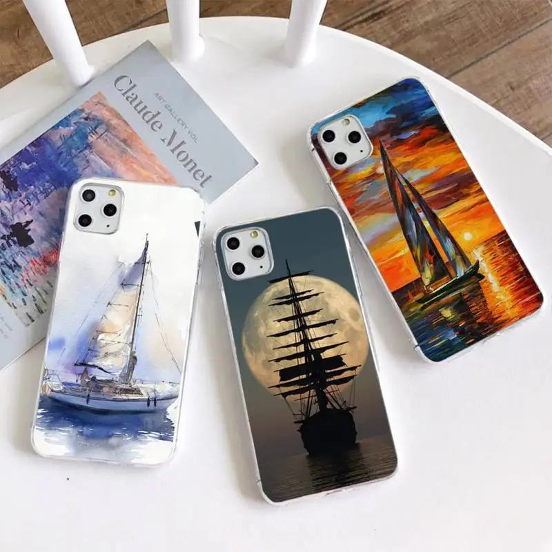 Чехол для телефона с парусной лодкой iphone 12 pro max 11 XS MAX 8 7 6 6S Plus X 5S SE 2020 XR|Бамперы| |