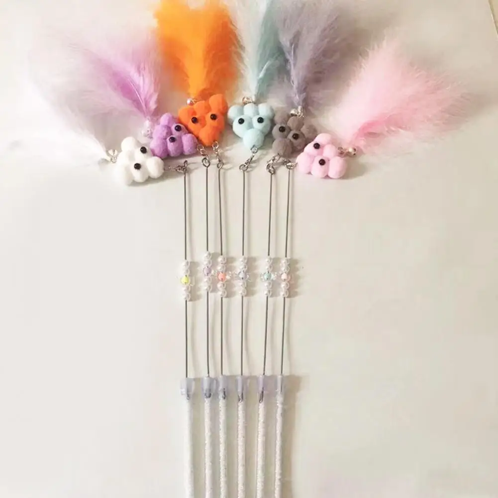 

Палочка для котят с колокольчиком, игрушка для кошек с пером, гибкая игрушка для кошек с пером