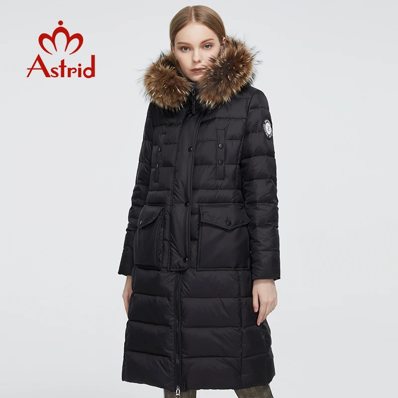 Astrid 2021 новые зимние для женщин пальто длинная теплая парка модная черная куртка с