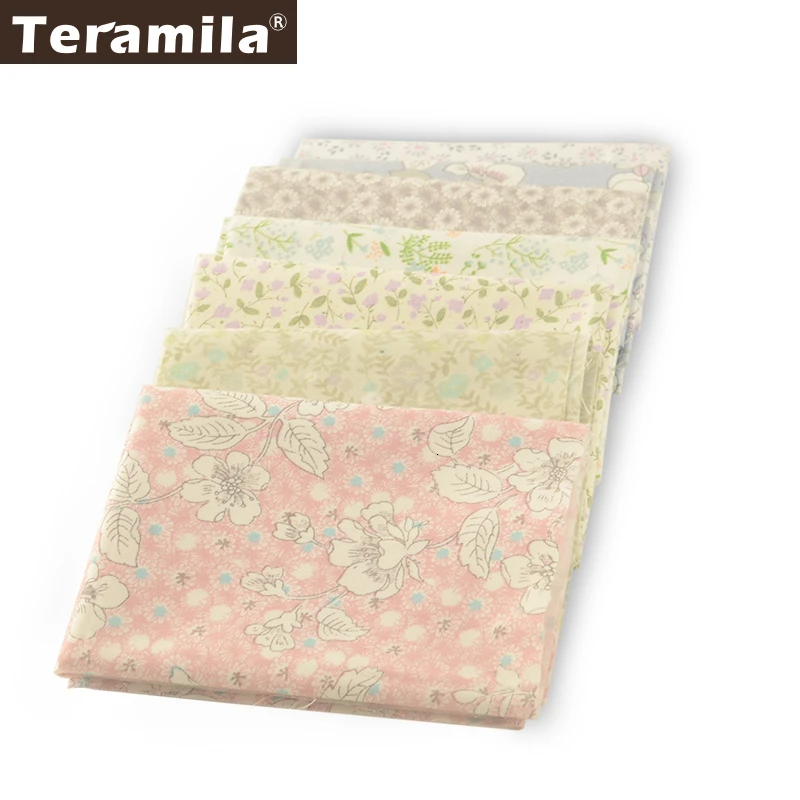 Teramila 40 см x 50 см 7 шт. цветочный дизайн хлопок саржевая Ткань DIY подушка для шитья лоскутное украшение для дома Tissu Tela