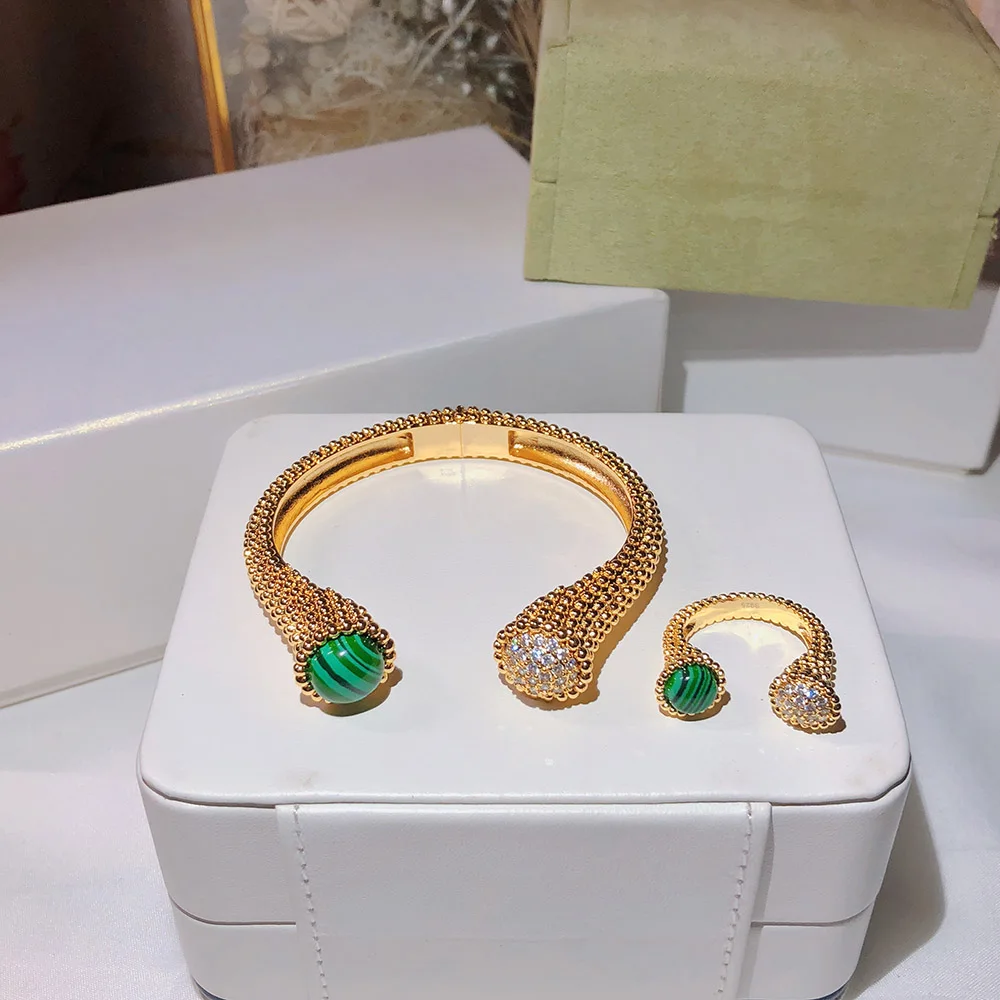 Женский Браслет манжета с круглой головкой и цирконом 6 цветов на выбор|Ювелирные