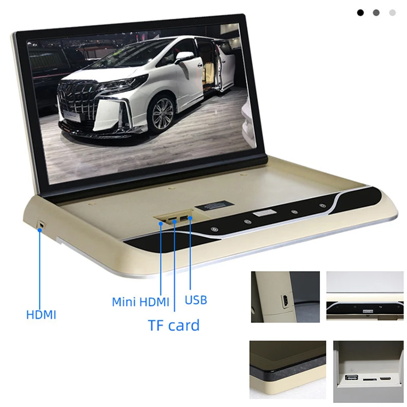 $276.94 2022 New Android 9.0 Car Monitor 19 Inch Car Video Playes 1080P Multimedia HD Ceiling TV Roof Mount Display Bluetooth Wifi HDMI