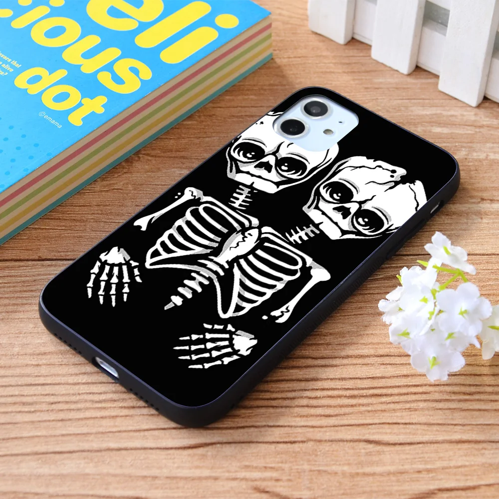 

For iPhone Conjoined Skeletons Soft TPU border Apple iPhone Case