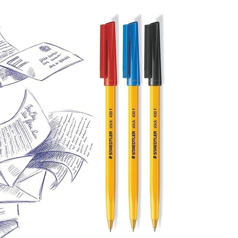 Германия Staedtler Stick 430F 0 5 мм 10 шт./лот шариковая ручка красный/синий/черный