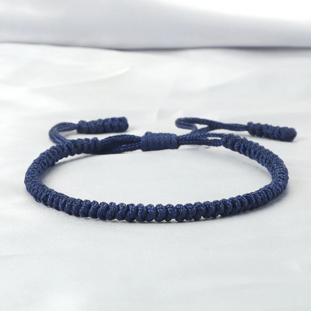 Pulseras trenzadas ajustables para hombre y mujer, brazaletes de cuerda con nudo hecho a mano de