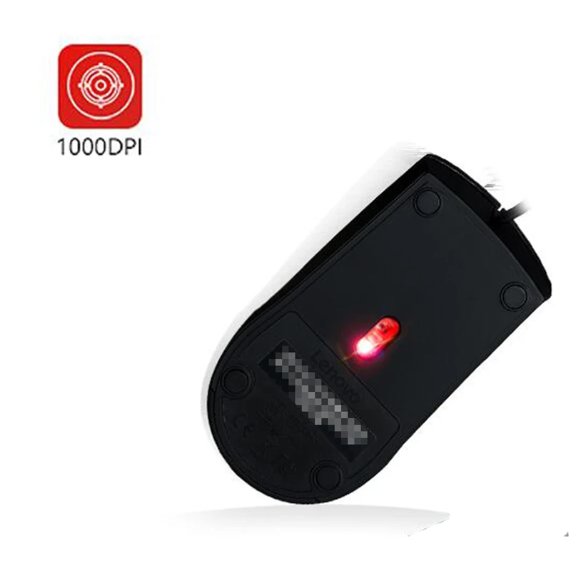Lenovo Mouse M120Pro 1000 точек/дюйм Проводная Красная резиновая роликовая оптическая мышь