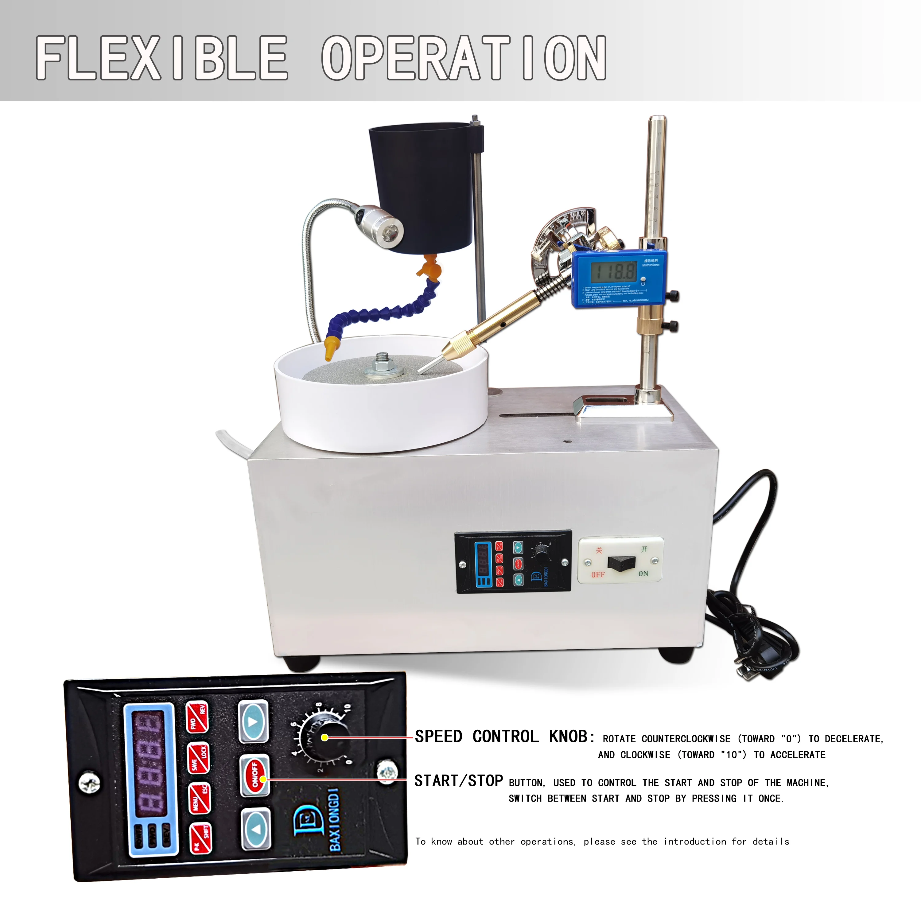 Шлифовальный станок для драгоценных камней бесступенчатая регулировка скорости