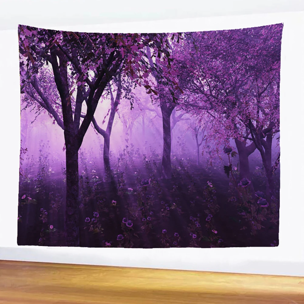 Богемный большой настенный гобелен с принтом природного леса дешевые настенные