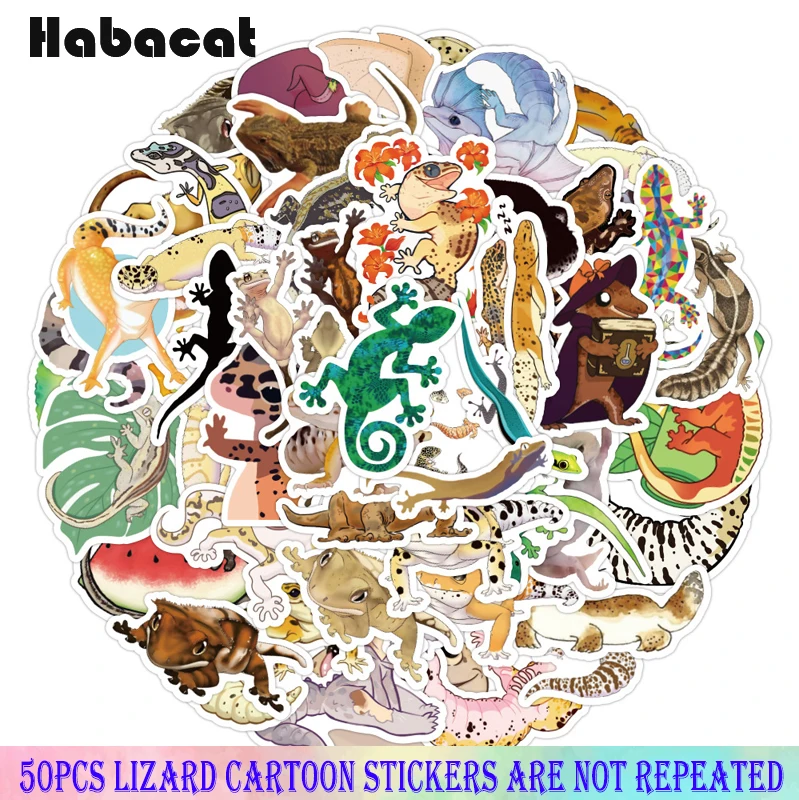 

10/50Pcs Rainforest Animals Lizard Stickers For Laptop Water Bottle Skateboard Waterproof Car Luggage Sticker Anime Pack Decal