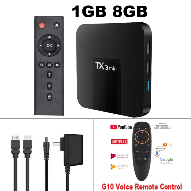 1G 8G-G10 Remote TX3 Мини Android 7,1 tv Box Smart tv H.265 4K Amlogic S905W 2G 16G телеприставка поддержка Мультимедийный проигрыватель с IPTV Tanix tv box 1G8G PK X96 - Цвет: 1G 8G-G10 Remote
