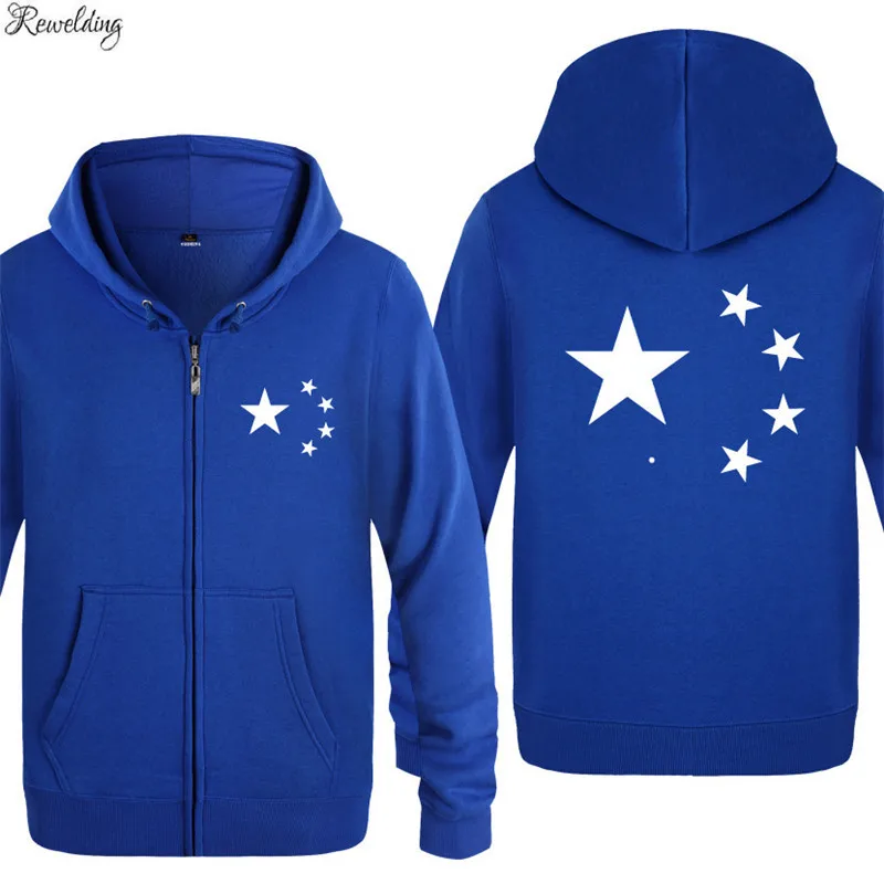 Толстовки для мужчин пять китайских звездой красный флаг с лимонным принтом