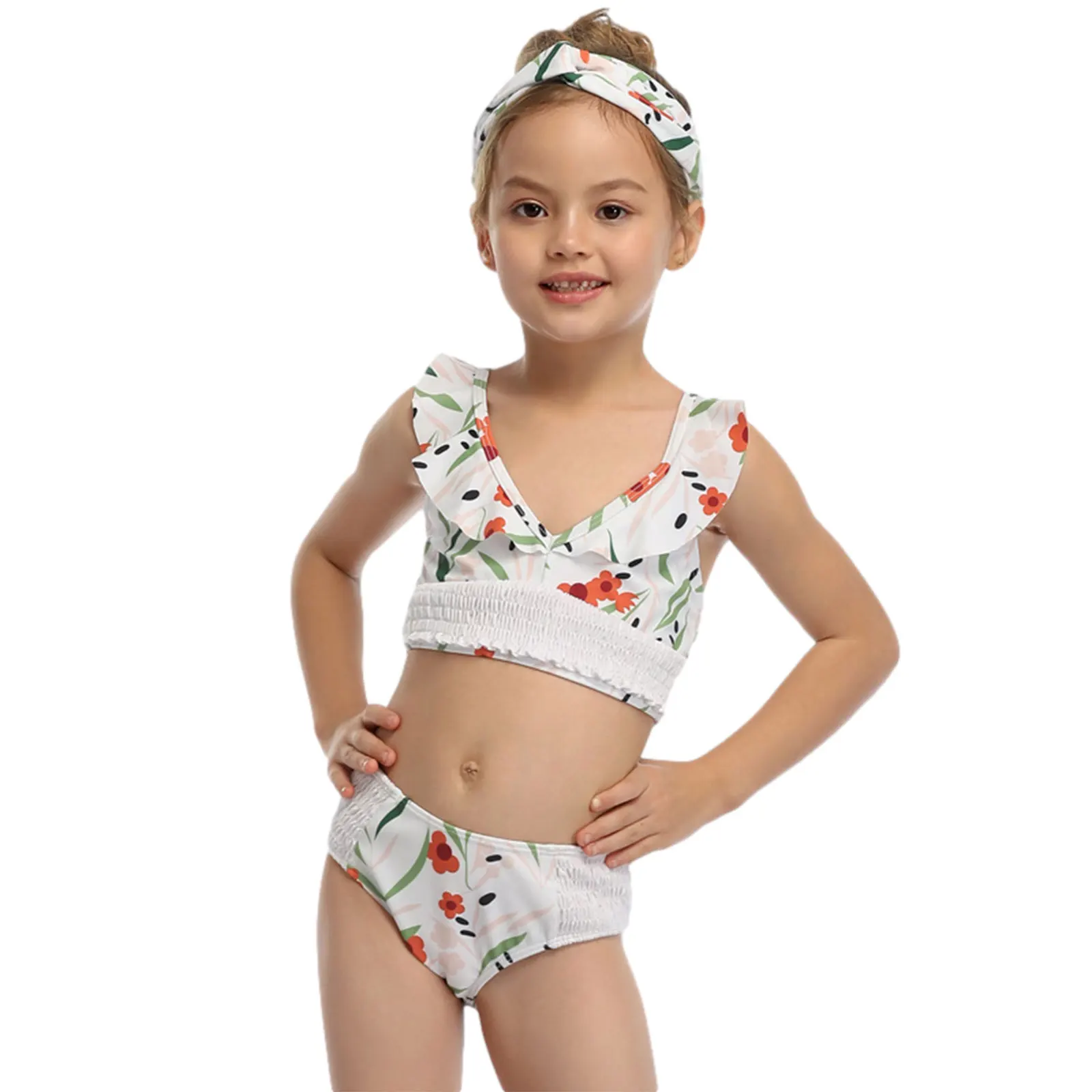 Комплект из двух предметов OPPERIAYA для маленьких девочек летний с цветочным