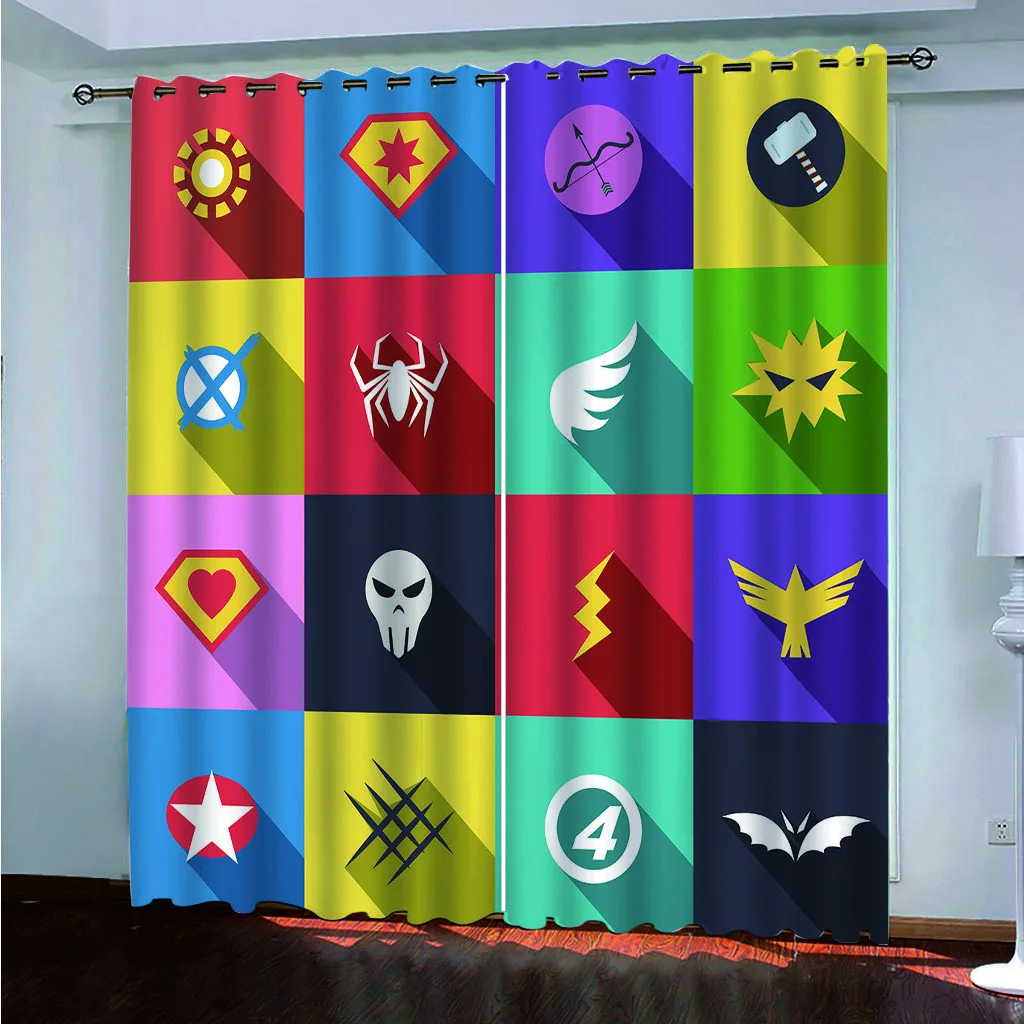 Радужные Мультяшные цвета 2 шт./комплект занавески на окна блочные тканевые шторы