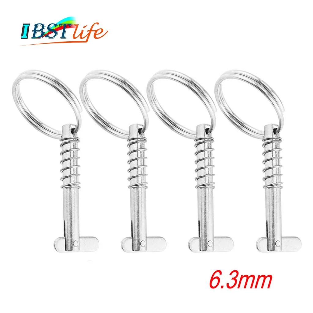 

4PCS 6.3mm Marine Grade 316 Stainless Steel Quick Release Pin for Boat Bimini Top Deck Hinge Marine hardware Boat