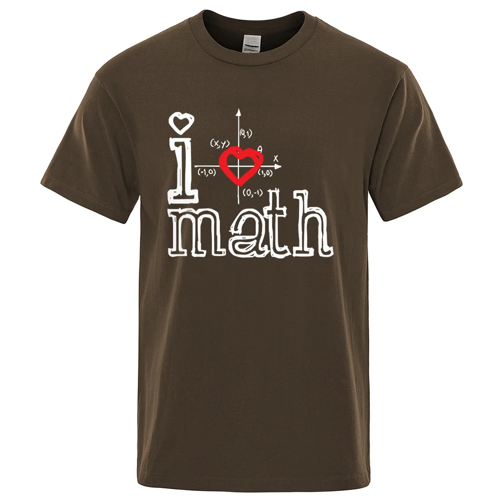 Fashion Print T-shirts Men Sho Mouwen I Love Math O-ne Loose Brand Ts 2021 Newt Mathematical T-shirt | Мужская одежда