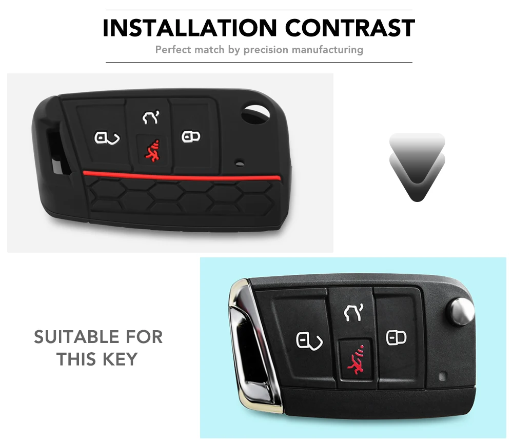 Силиконовый чехол для автомобильного ключа 4 кнопки VW 2016 2017 2018 2019 2020 Golf 7 ALLTRACK MK7 Skoda
