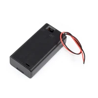 masterfire 400pcslot new black battery holder storage box case for 2 x aa with wire leads plastic batteries cover