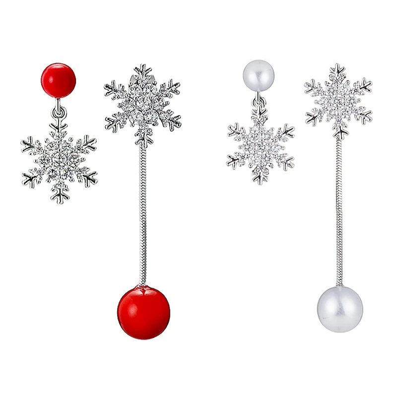 Снежинка Стразы висячие серьги искусственный жемчуг Кристалл Висячие пирсинг |